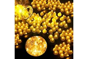 NEOVSUNY LED Ballons Lichter,100 Stk Mini Led Licht,Leuchtende Luftballons,Led Luftballons Leuchtend,Ballonlichter Warmweiß,Dekoration für Papierlaterne, Weihnachten,Geburtstag, Party Deko Halloween