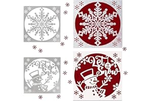 GEBETTER 2 Sets Christmas Cutting Dies Snowflakes Snowman Die Cuts Embossing Machine Template Stencil Cut Dies for Christmas Card Making DIY Scrapbooking Craft Cards Photo Album Christmas Gifts Decor