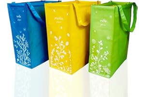 iBoscoly Borse Raccolta Differenziata - 3 Contenitori per Carta, Plastica e Vetro SMALL o LARGE Set Pattumiera Sottolavello Estraibile – DESIGN moderno – Bidone da Interno (Small Edition)