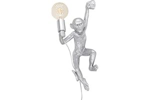 MiniSun | Modern Metallic Silver Monkey Design Wall Light | Wall Lamps & Sconces, Home Décor & Improvement Essential