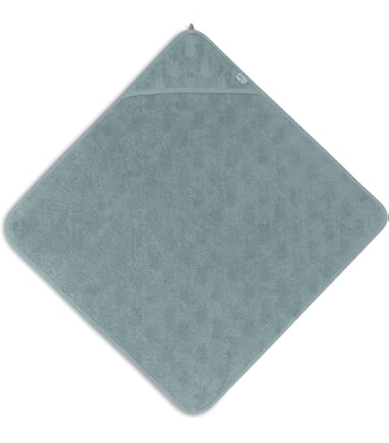 Jollein Handdoek voor baby's, badstof, zeegroen, 100% katoen, 75 x 75 cm, Oeko-Tex gecertificeerd, babyhanddoek met capuchon voor meisjes en jongens