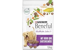 Beneful Glückliche Jahre 7+ Senior sucha karma dla psów, z kurczakiem i warzywami ogrodowymi, 1 opakowanie (1 x 12 kg)