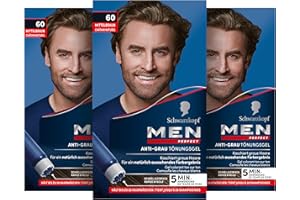 Schwarzkopf Men Perfect Anti-Grau Tönungs-Gel 60 Mittelbraun (3x 80 ml), Haarfarbe für Männer blendet graue Haare aus, Anti-Grau Tönung für ein natürlich aussehendes Ergebnis