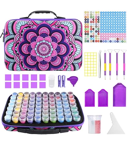 LOVICVKEM Diamond Painting Boite, 70 Emplacements Malette De