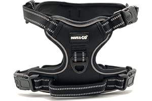 Paws & Go® Reflective No Pull Dog Harness for Nervous Pets - Step In Design for Small, Medium, and Large - Anti Escape, Puppy Proof - Adjustable, Heavy Duty, Breathable Vest