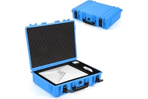 EUGOOCX Shockproof Hard Case Compatible with Starlink Mini, IP67 Waterproof Travel Case for Starlink Mini Dish, Kickstand, Power Adapter, Pipe Adapter, Cables (Blue)
