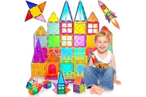 KATIAGO Construction Magnétiques Enfants 80 Pièces Jeu de Éducatifs Cadeau pour Garçons et Filles Jouets Magnétiques Plus Forts Blocs de Constructions Aimantés, STEM 3+ An
