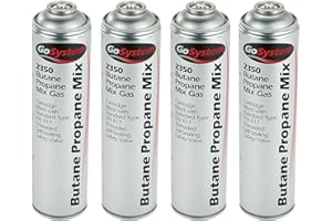 GoSystem 2350 Butane Propane 70:30 Mix Gas Cartridge 350g 631ml - 4 Pack