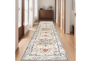 Cekene Alfombra antideslizante para pasillos, 65 x 240 cm, suave al tacto, lavable, pelo bajo, entrada, entrada, dormitorio, lavandería, color beige