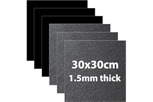 LALAGO Svart ABS-plastark, 6 stycken 1,5 mm 30 x 30 cm hårda plastplåtar, ABS-plastplattor, ABS flexibla plastark för modelle