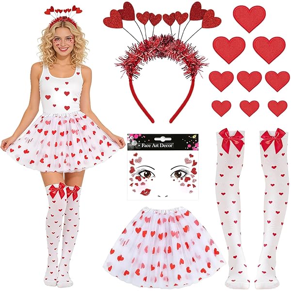 YUNHENTONG Overknees kousen voor dames, met strik, versiering, hartmotieven, halterloze kousen, kniekousen voor Valentijnsdag, themafeest, carnaval, 1 paar sokken, 68 YUNHENTONG Overknees kousen voor dames, met strik, versiering, hartmotieven, halterloze kousen, kniekousen voor Valentijnsdag, themafeest, carnaval, 1 paar sokken, 68