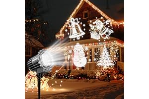 Asstikoo Projecteur de Noël pour l'extérieur, projecteur lumineux LED 9 W en forme de flocon de neige, lampe de projection étanche en forme de flocon de neige (Père Noël)