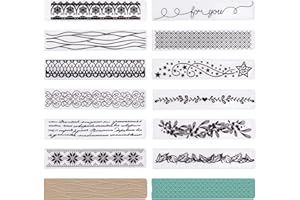 ‎GLOBLELAND GLOBLELAND 12 Stück Rechteckige Spitze Prägeschablone Kunststoff Prägeordner Kunststoffschablonen Formen Werkzeuge für DIY Handwerk Scrapbooking Fotoalbum Kartendekoration