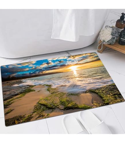 Britimes Badematte Mit Seestern-Design – Rutschfest, Saugstark, 50x80 Cm