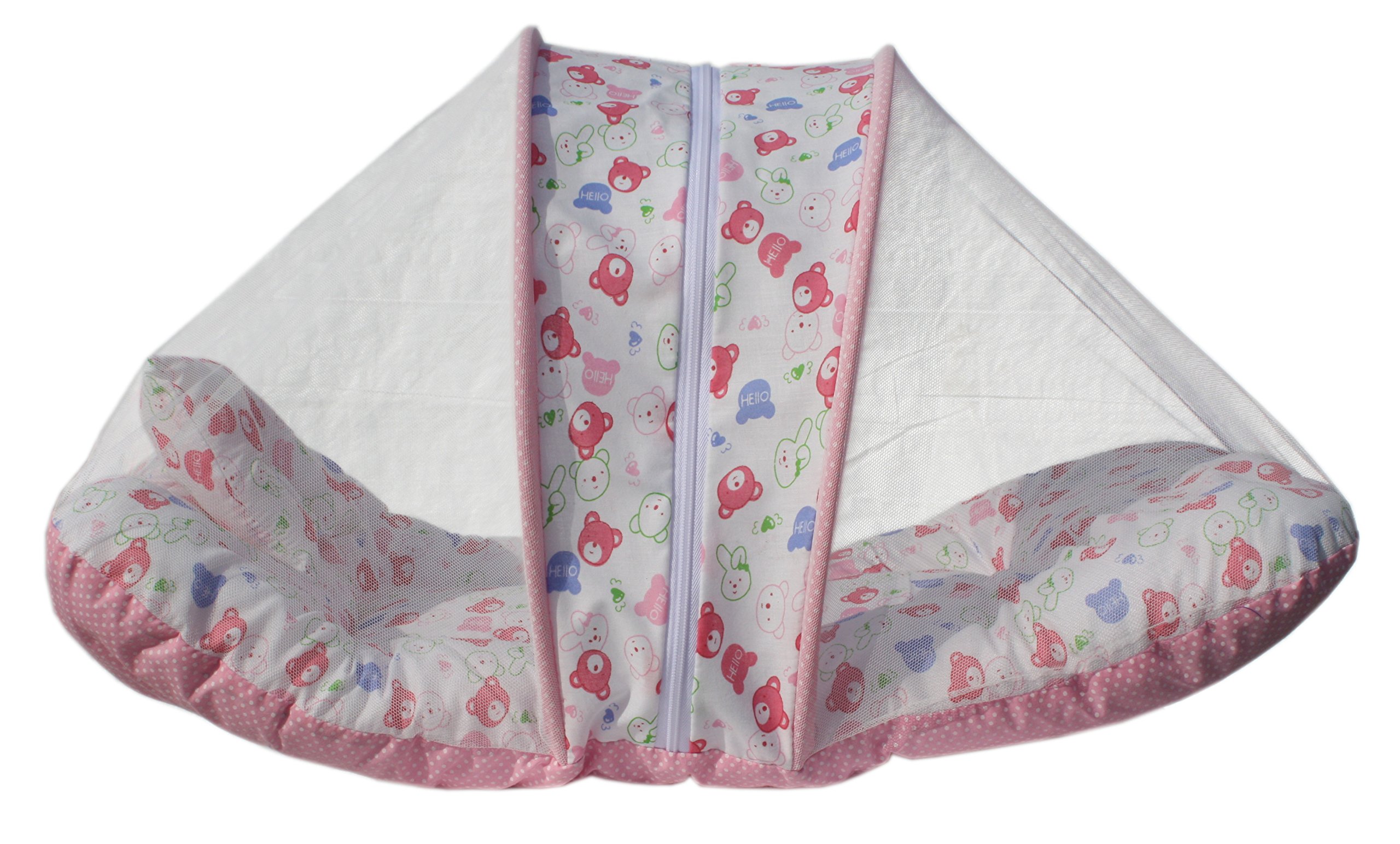 AMARDEEP Toddler Mosquito and Insect Protection Net/Mattress Pink Teddy Print 70 * 40 cms - Image 3
