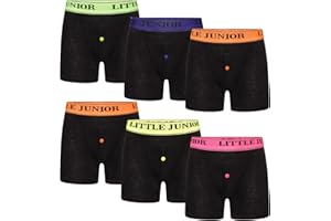 ASRL®Boys Boxer Shorts 6 Pairs Of Kids Neon Boxershorts Classic Boxers Boys' underwear Size: 3-13 Years