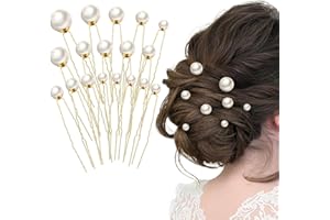 PSXUIE Wedding Pearl Hair Pins,Perlas Para El Pelo,Tocados De Boda,18 Piezas Adornos Pelo Mujer,Clips Pelo Mujer,Adorno Pelo Novia,Horquillas Moño,Cabello De Cristal Perlado,Horquillas De Boda,Hair Pin