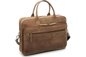 Marc Peter® Laptoptasche Phoenix I Leder Umhängetasche für 15.6 zoll Laptop I Aktentasche für Notebook I Vintage Leder Tasche für Damen und Herren