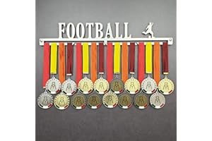 MEDALdisplay Football - Medagliere da Parete - Porta medaglie Calcio, Soccer - Sport Medal Hanger - Display Rack - Acciaio Inox 100% Made in Italy by