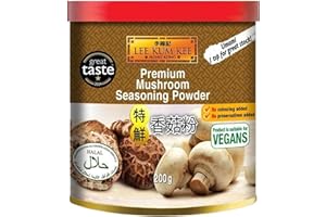 LEE KUM KEE LKK Premium Mushroom Seasoning Powder 200g | All-Natural Umami Boost | Vegan | Gluten Free | No MSG | Ideal for Soups, Stir-Fries, Broth & Marinades
