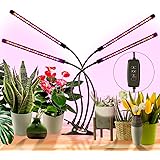 BESROY Pflanzenlampe LED,Pflanzenlicht, 4 Heads 360°Einstellbar Grow Lampe für Zimmerpflanzen pflanzenlampe led mit zeitschal