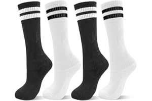 DECOVICI Kinder Fußballsocken für Mädchen und Jungen 4 Paar, Kniestrümpfe Fussball Socken für Kinder, Lange stutzen kinder fußball für 3-13 Jahre Rugby Tägliches