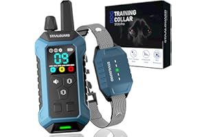 STAALGUARD Collar de Adiestramiento para Perros, Sin Descarga Eléctrica, 9 Niveles, Sonido, Vibración y Boost, Alcance 3000m, Recargable, Autonomía 30 Días, Impermeable IP67, para Todos los Perros