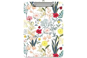 Piasoenc Porte-blocs décoratif en plastique avec clip métal, format A4 et lettre, planche à pince bureau pour étudiants