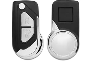 Lage Coque pour Clé Compatible avec Citroen DS3, DS4, C3, C4, C5 - Télécommande de Protection à 2 Boutons - Noir avec Lame
