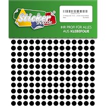 500 Pastilles Adhésives Rondes 25 Mm - Blanche à Pois Noirs - Amovible Pour Bricolage, Bureau, Décoration