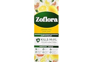 Zoflora Lemon Zing Concentrated Multipurpose Disinfectant Spray, Antibacterial & Multi-Surface, Pet Safe Disinfectant, Kills 99.9% Of Bacteria & Viruses, 1 X 500 ml