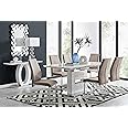 Furniturebox UK Arezzo Large Extending Dining Table and 6 Cappuccino Lorenzo Chairs Set