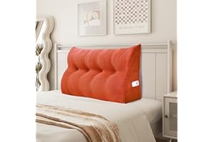 ‎JOHNEAR Johnear Keilkissen Lesekissen für Bett und Sofa Lehnenkissen, Rückenkissen Kopfteil Bett Rückenlehne Großes Dreieckiges Lendenkissen （Orange, 140cm）