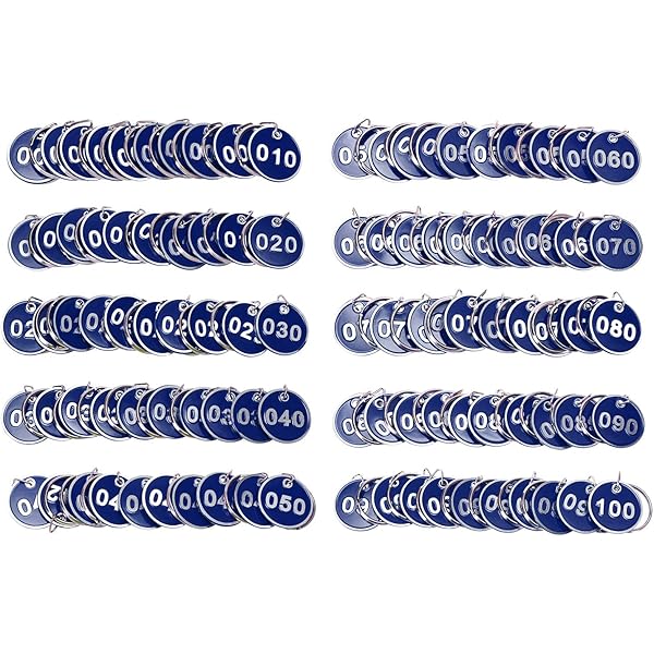 MECCANIXITY Metal Key Tag, 1-10 Number Tag, ID Tag With