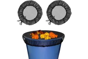 MAJOYLIFE 2 Stück Regentonnennetz,Verstellbare Regentonnenabdeckung,60cm Regentonnennetz zum Schutz vor Laub,Unrat und Insekten,passend für 30-55cm Fässer (60CM)