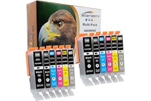 STARLET24 12x wkłady drukarskie D&C kompatybilne z Canon 550 551 XL PIXMA iP-7200 iP-7250 iP-8750 iX-6850 MG-5450 MG-5550 MG-5650 MG-5655 MG-6350 MG-6450 MG-6450 MG-6450 MG-6450 650 MM. G-7100 MG-7150 MG-7550