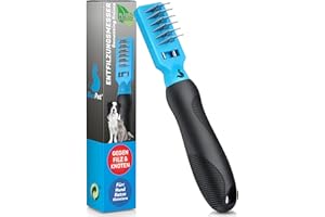 ‎BLUEPET BluePet Profi Entfilzungskamm für Hunde und Katzen I Entfilzungshaken, Entfilzungsmesser, Entfilzungsharke Katze, Knoten Entferner Katze, Entfilzungskamm Hund, Entfernt Verfilzungen und Knoten
