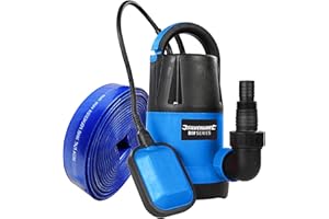CASTLE HOT TUBS Submersible Water Pump 250w + 10m Hose Fast 5000 LTR/hr Flow Silverline DIY