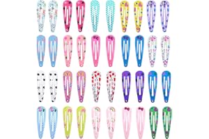 PIDOUDOU 40 Pack Printed Hair Clips Girls' 2 Inch Barrettes Kids Hairpins Accessories