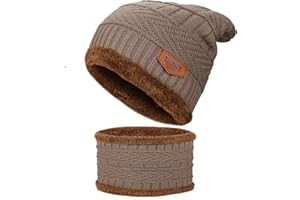 Cilnos Cappello Sciarpa Invernale Set, Elegante Cuffia in Maglia e Scaldacollo Caldo per Uomini e Donne, Isolamento a Doppio Strato,Antivento e Termico - Regalo Perfetto