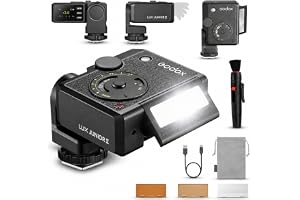Godox Lux Junior II portabel retro TTL-kamerablixt med hybrid multisko | GN18, HSS till 1/8000 s, 2,4 GHz-mottagare och dubbelaxlad bounce för flexibelt ljus på resan varje dag