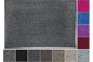 Jan Max Paillasson, Tapis de Sol antidérapant, Tapis de Porte d'entrée, Extra Petit, 40 x 60 cm, Noir Gris Anthracite