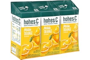 ‎HOHES C hohes C Milde Orange (3 x 0,2l), 100% Saft, Orangensaft, Vitamin C, ohne Zuckerzusatz laut Gesetz, weniger Säure, vegan