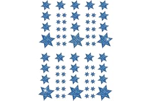 Oblique Unique® Weihnachts Sterne Sticker Aufkleber - Deko Weihnachten - Farbe wählbar (Dunkelblau)