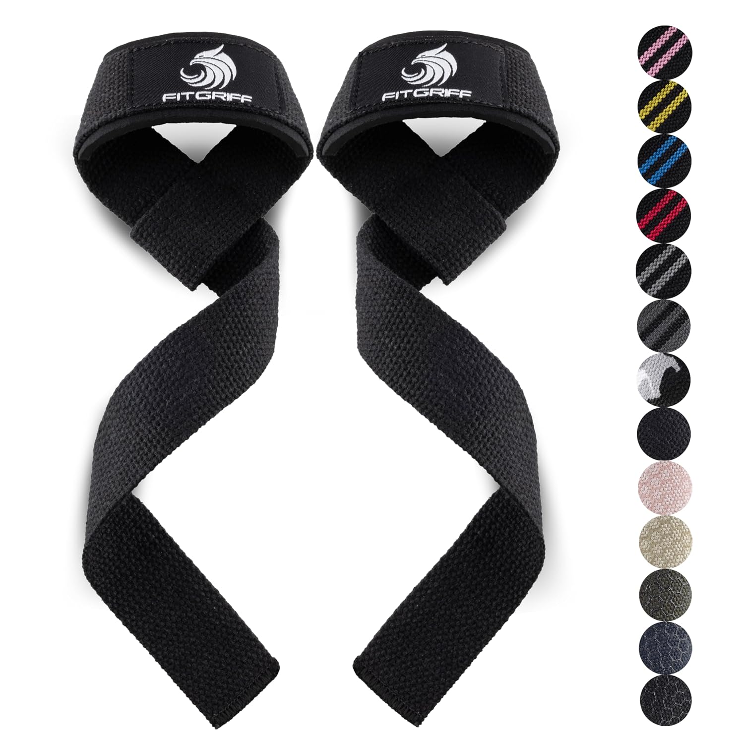 Fitgriff® Straps Palestra - Fascette Sollevamento Pesi - Fasce, Cinghie per Stacchi, Gym, Lifting - Accessori Bodybuilding
