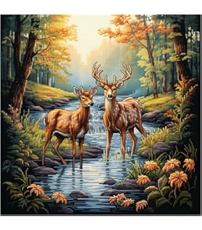 Kreuzstich Set Für Erwachsene - Schädel & Buch Motiv 40x50cm, Vorgedruckt