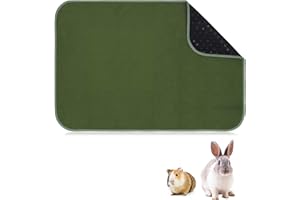 chengsan Bambusfleece-Liner für Meerschweinchenkäfig, Korallenfleecedecke für Kaninchen und Chinchillas, saugfähige Käfigmatte für kleine Tiere - Wiederverwendbare waschbare Fleece-Einlage, C & C 2x3