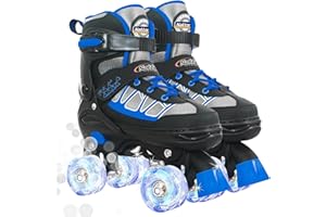 Nattork Roller Skates for Kids Boys Girls, 4 Size Adjustable Rollerskates with Light Up Wheels for Children Beginners for Outdoor Indoor