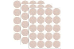 HNR 25mm Almohadillas de Fieltro para Muebles - 60 Piezas - 3 mm de Grosor, Protectores Adhesivos para Suelos de Madera (Beige)