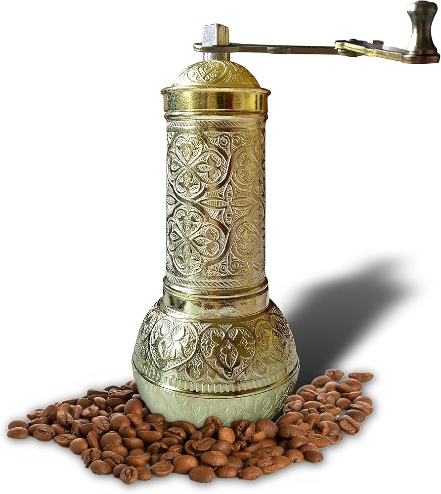 Binbir Trend Nostaljik Osmanlı Kahve Değirmeni, Baharat Değirmeni Topuz Hazneli (Altın)